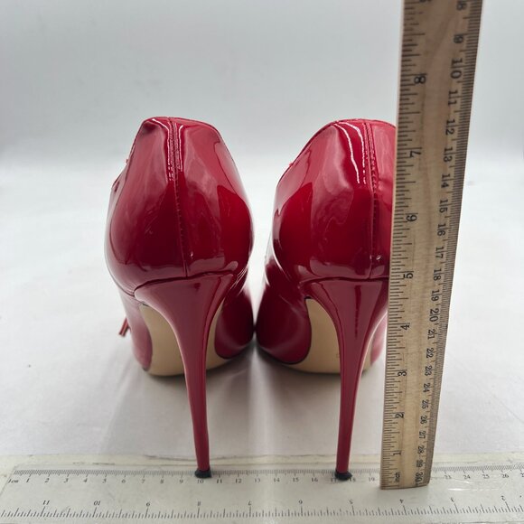 FYS Wine Pointed Toe Buckle Ankle Strap Mary Jane Pump Sexy Stiletto High Heels - Picture 5 of 8